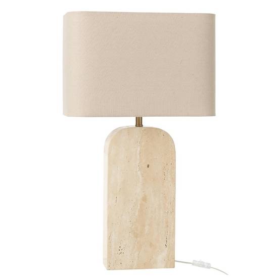 Lampe à Poser en Pierre "Travertin" 71cm Beige - Image 1