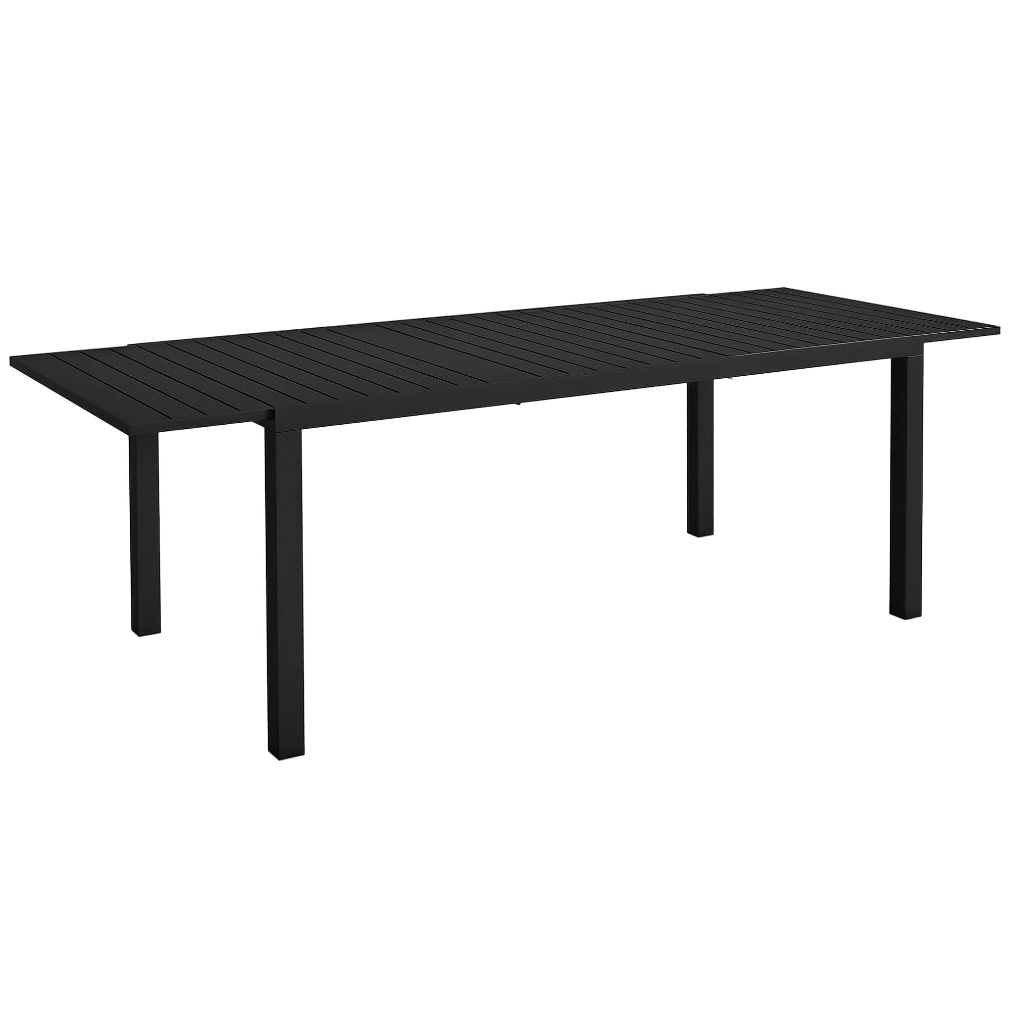 Sans Marque - Table de jardin extensible en aluminium rectangulaire 6 - 8 personnes, dim. 180/240L x 94l x 73H cm, noir