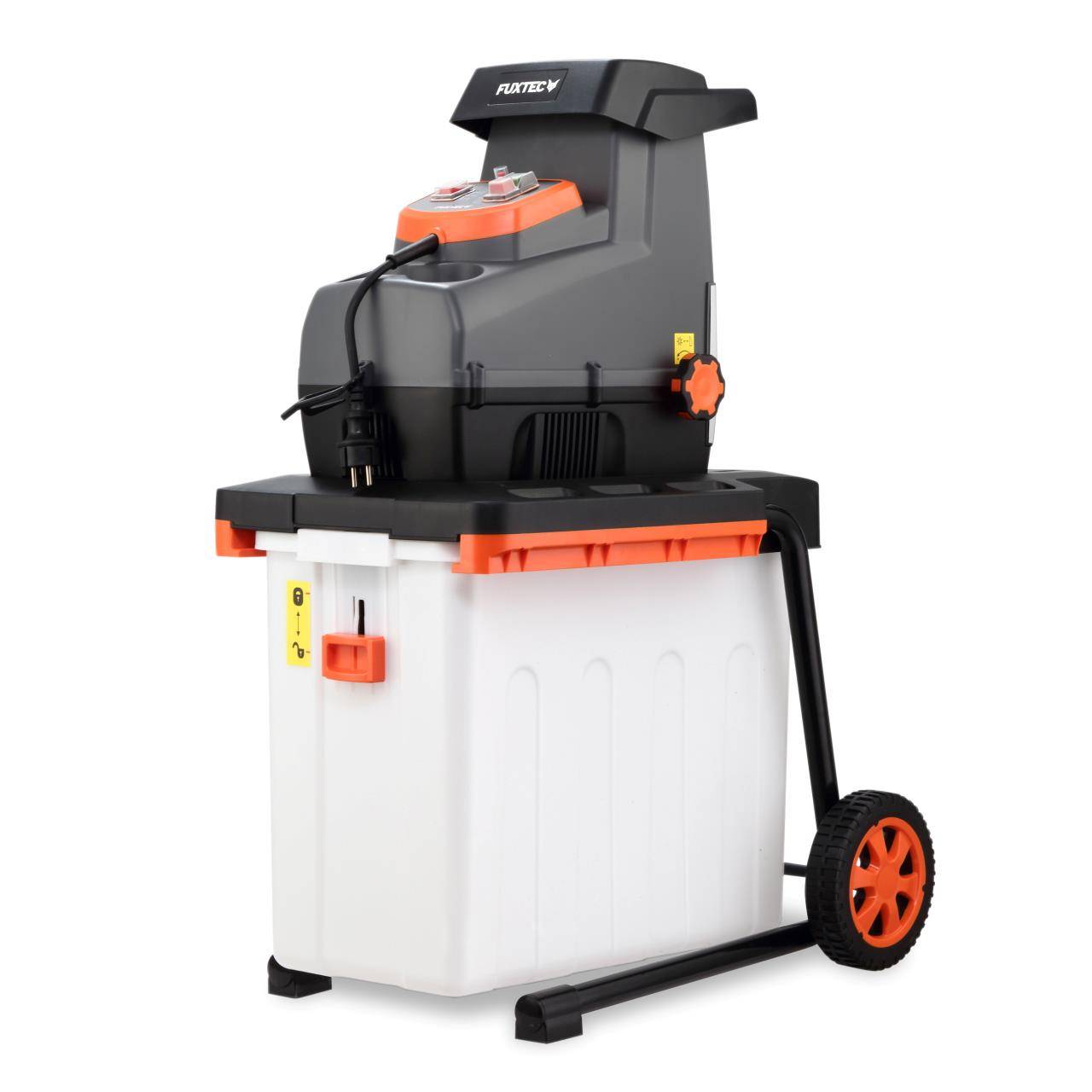 Broyeur de végétaux électrique FUXTEC FX-EGH2800B 2800 W, bac 60 L, coupe branches diametre 44mm, IPX4 - Image 1