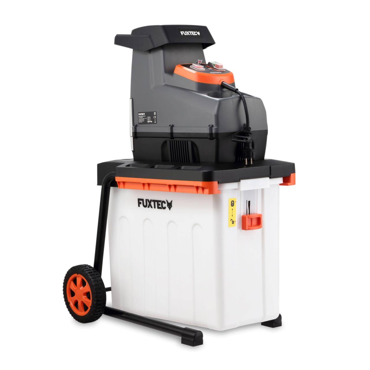 Broyeur de végétaux électrique FUXTEC FX-EGH2800B 2800 W, bac 60 L, coupe branches diametre 44mm, IPX4 - Image 3