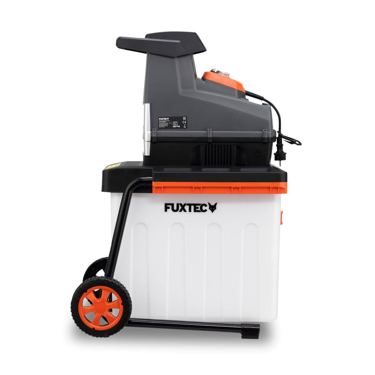 Broyeur de végétaux électrique FUXTEC FX-EGH2800B 2800 W, bac 60 L, coupe branches diametre 44mm, IPX4 - Image 2