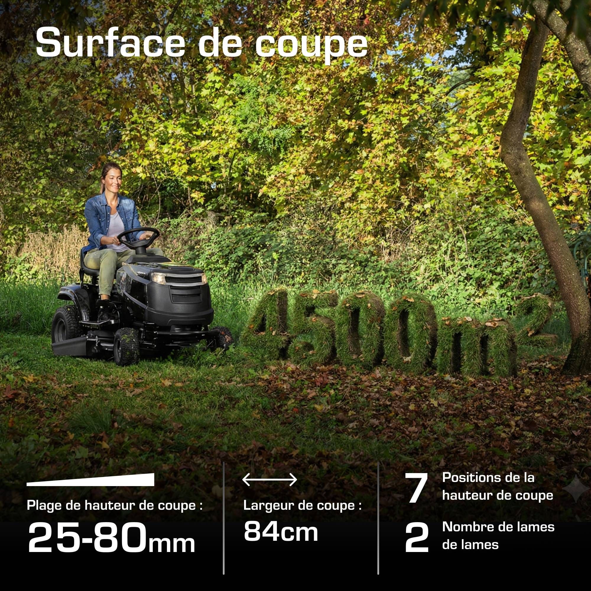 Alpina - Tracteur tondeuse AT3 98 A – Éjection latérale, coupe 98 cm, moteur STIGA 352 cm³, kit mulching inclus, démarrage électrique – Alpina - Image 6