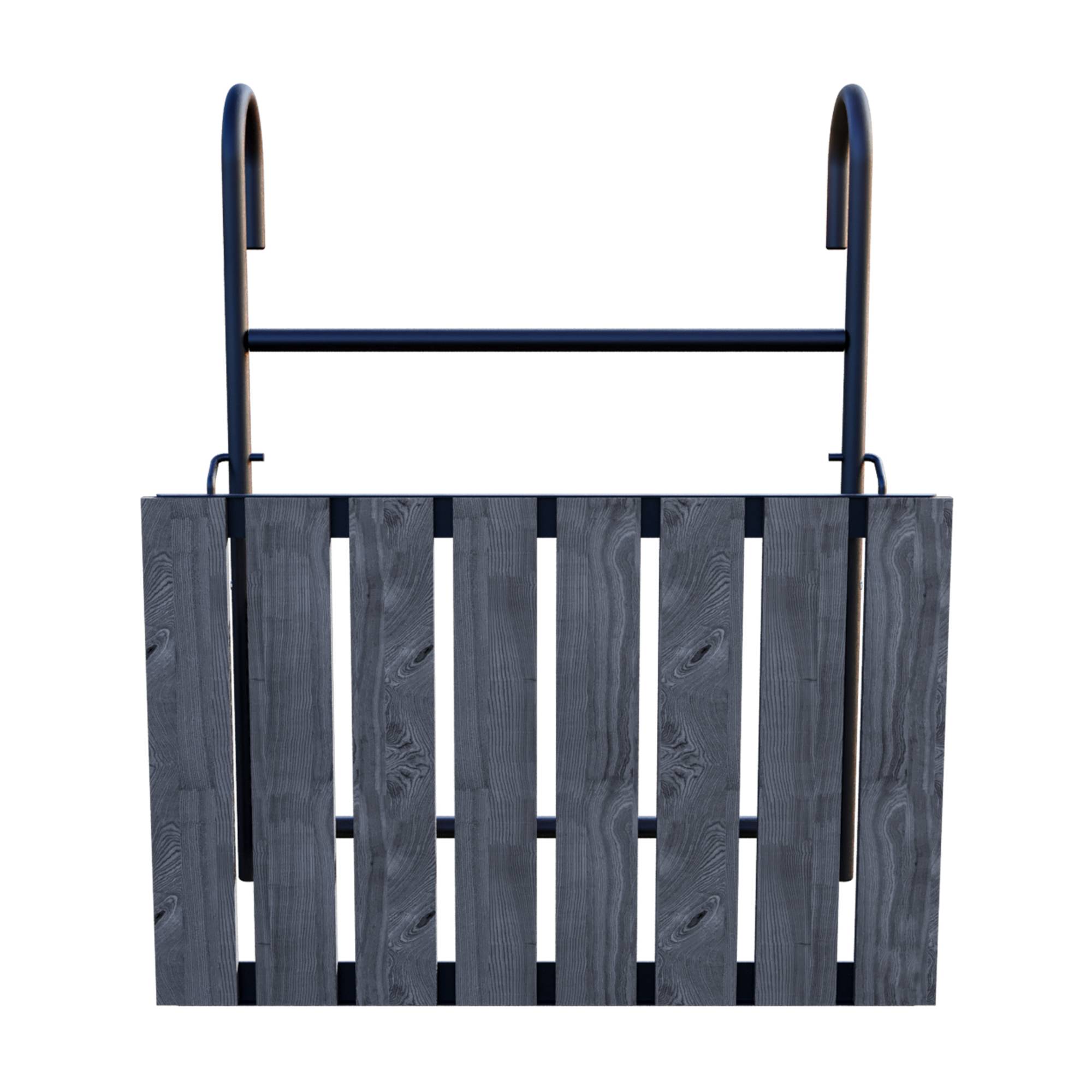 Table de balcon rabattable Petäjävesi métal bois de pin 60 x 40 x 58 cm noir gris structuré [en.casa] - Imagen 8