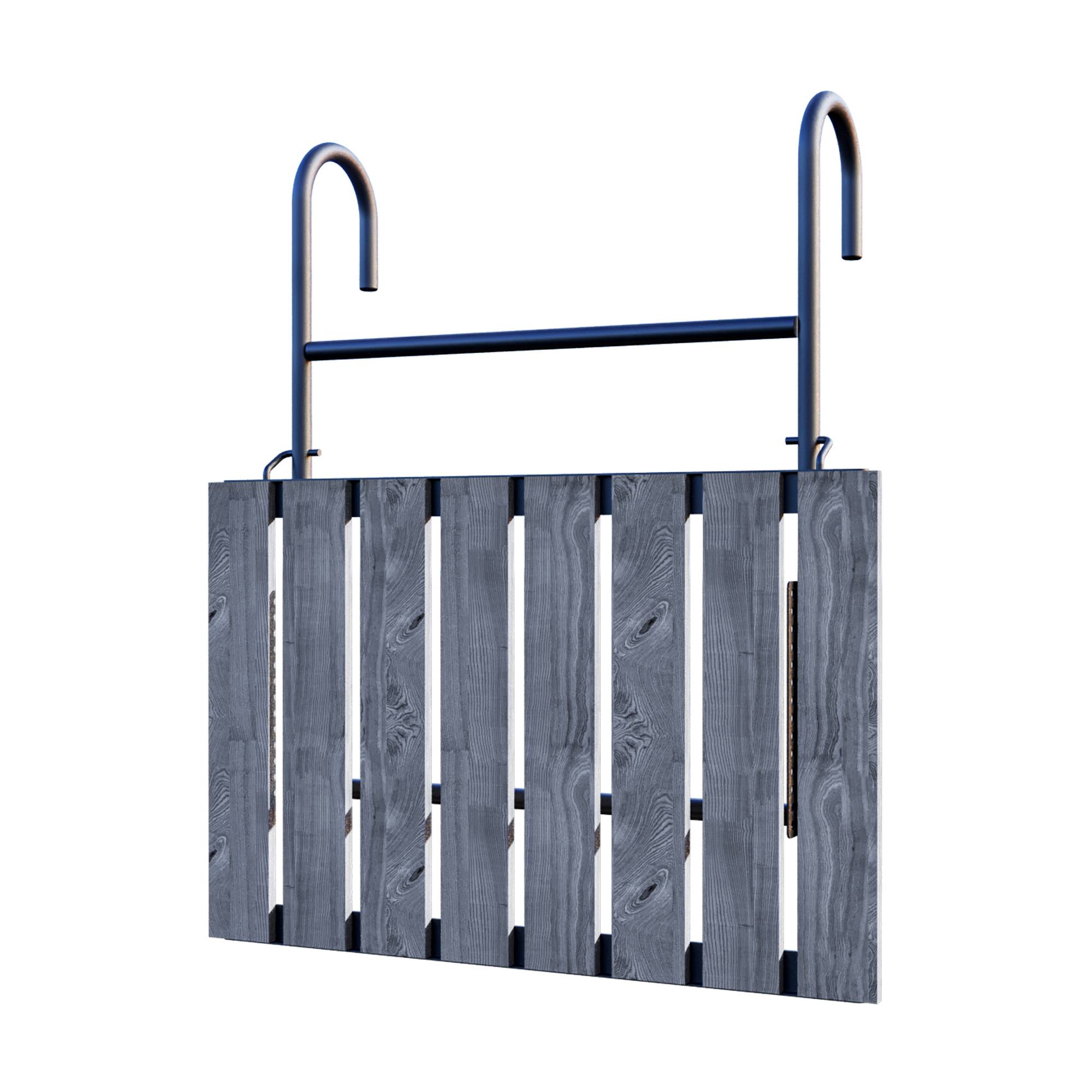 Table de balcon rabattable Petäjävesi métal bois de pin 60 x 40 x 58 cm noir gris structuré [en.casa] - Imagen 7