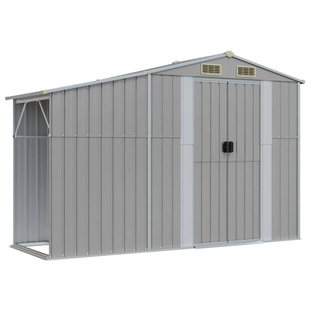 Helloshop26 - Abri de jardin cabane cabanon maison de stockage remise extérieur hangar outils robuste 277 x 279 x 179 cm acier galvanisé gris - Imagen 6