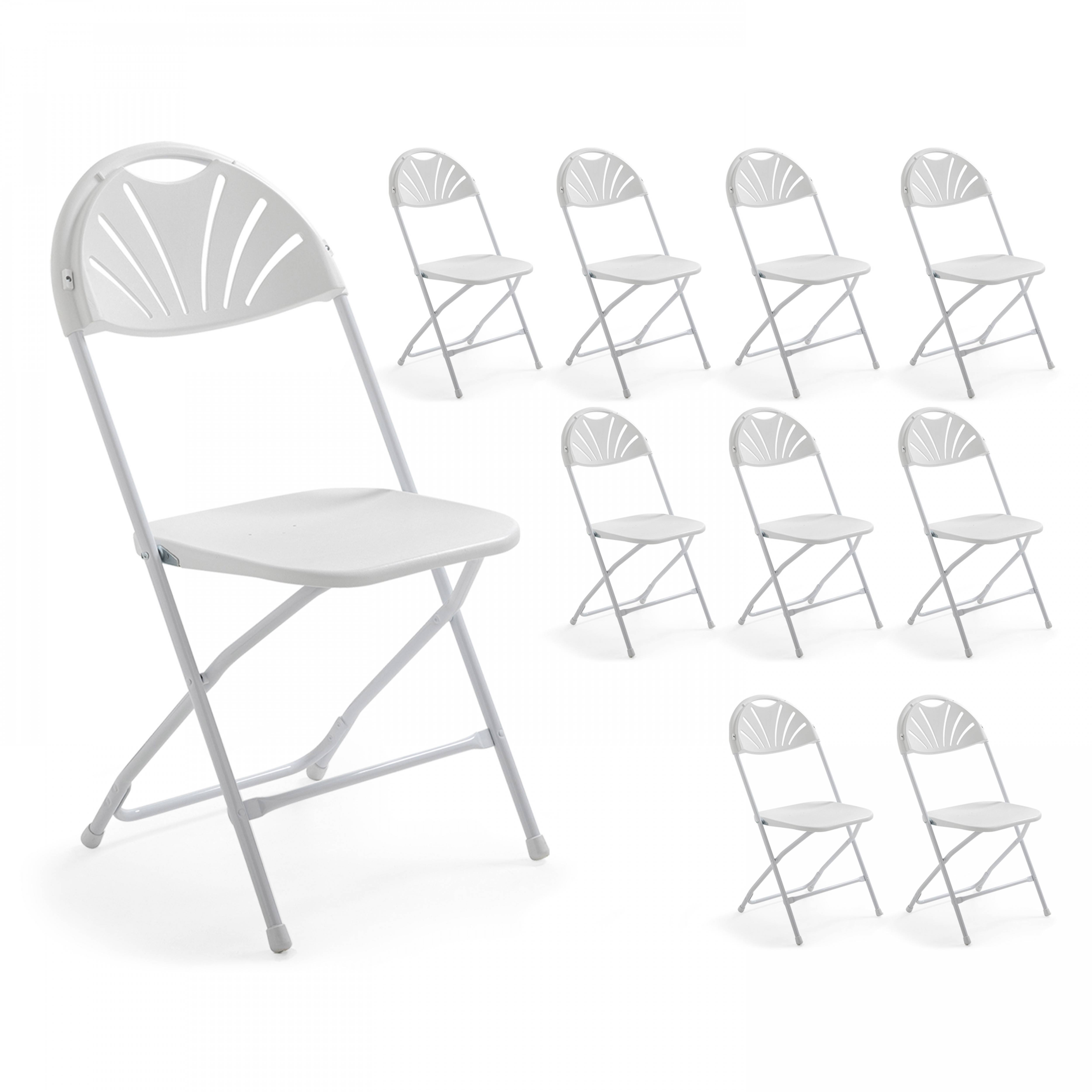 Oviala - Lot de 10 chaises pliantes ajourées REKKEM - Oviala - Imagen 1