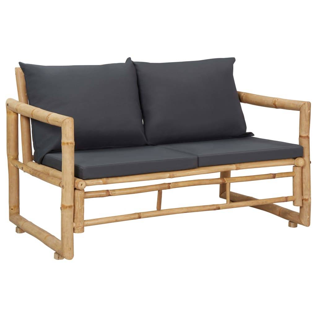 Vidaxl - Salon de jardin 4 pcs avec coussins Bambou vidaXL 315601 - Imagen 9