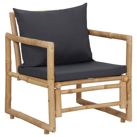 Vidaxl - Salon de jardin 4 pcs avec coussins Bambou vidaXL 315601 - Imagen 6