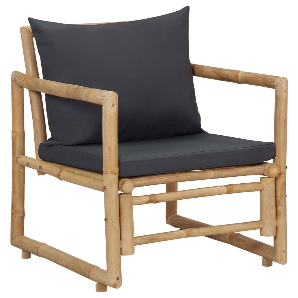 Vidaxl - Salon de jardin 4 pcs avec coussins Bambou vidaXL 315601 - Image 6