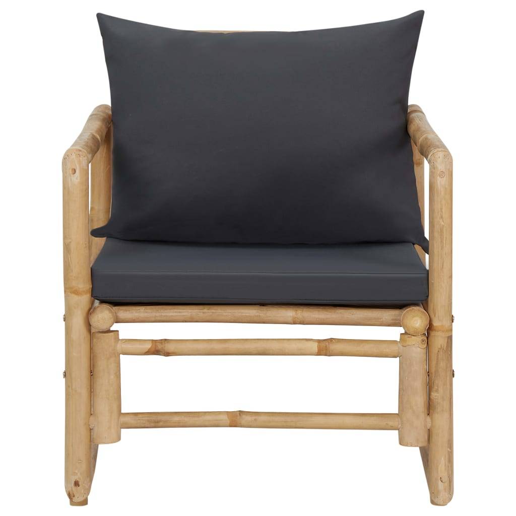 Vidaxl - Salon de jardin 4 pcs avec coussins Bambou vidaXL 315601 - Imagen 7