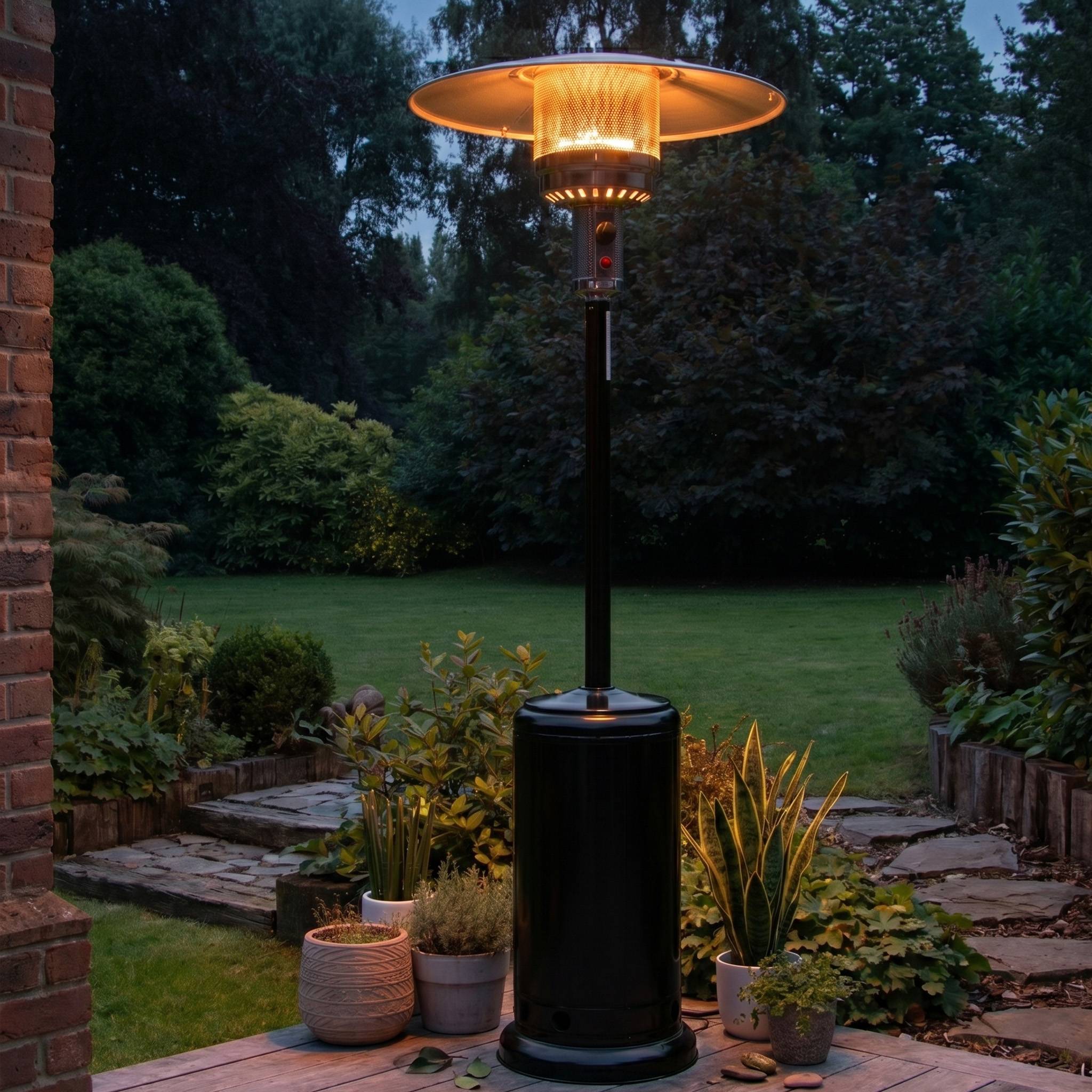 Chauffe terrasse à gaz 5000 W noir  AURA