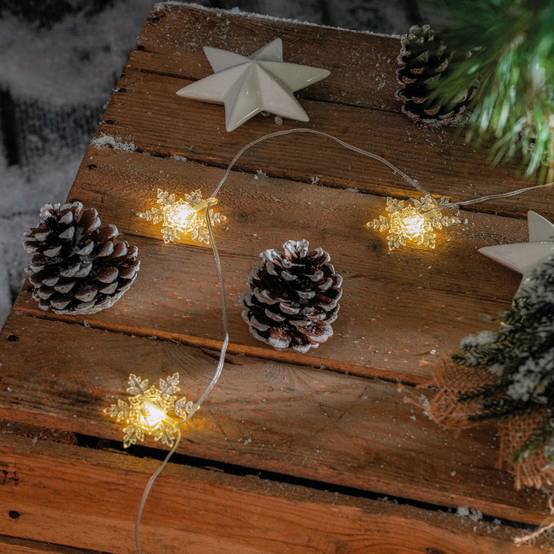 esotec LED Guirlande lumineuse solaire extérieure résistante aux intempéries 30 cristaux de glace LIFEPO4 blanc chaud - Image 1
