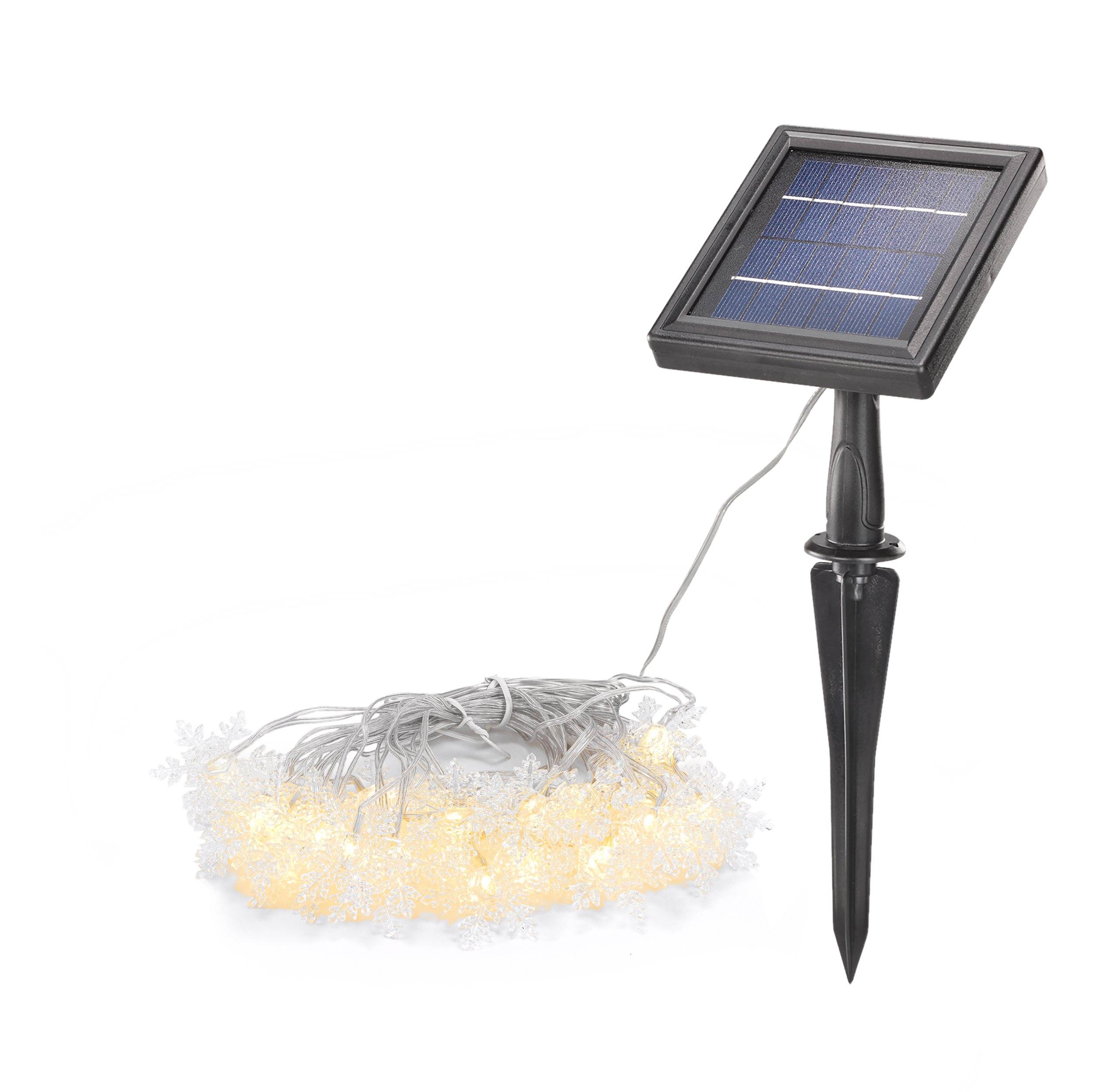 esotec LED Guirlande lumineuse solaire extérieure résistante aux intempéries 30 cristaux de glace LIFEPO4 blanc chaud - Image 2