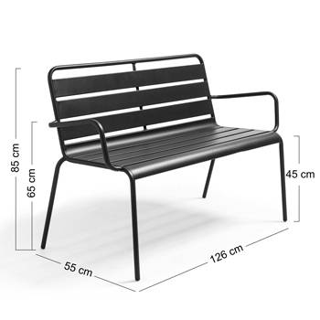 Oviala - Banc de jardin en métal argile Palavas - Oviala - Imagen 4