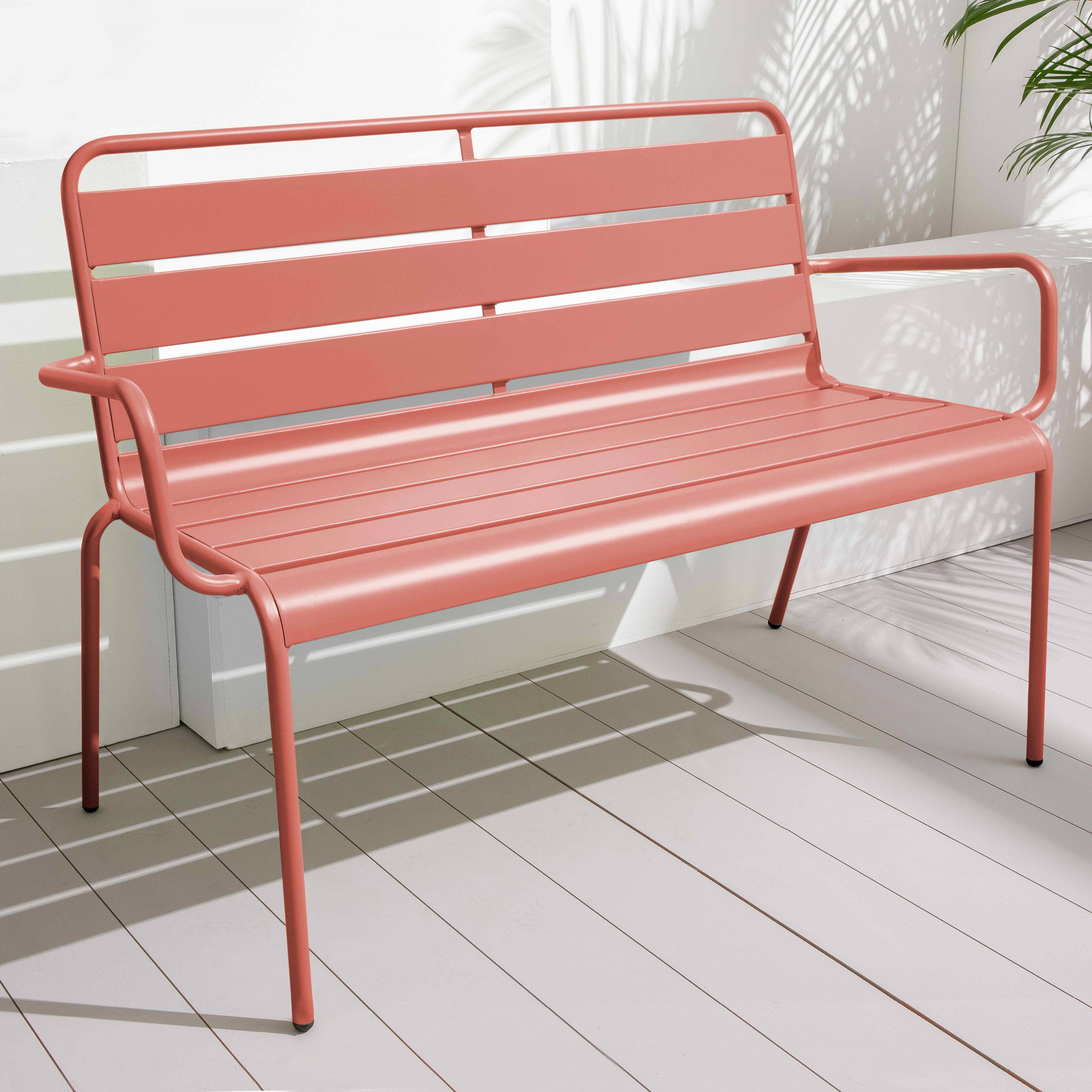 Oviala - Banc de jardin en métal argile Palavas - Oviala - Imagen 3