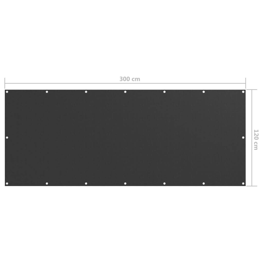 Helloshop26 - Écran de balcon brise pare vue protection confidentialité 120 x 300 cm tissu oxford anthracite - Imagen 5