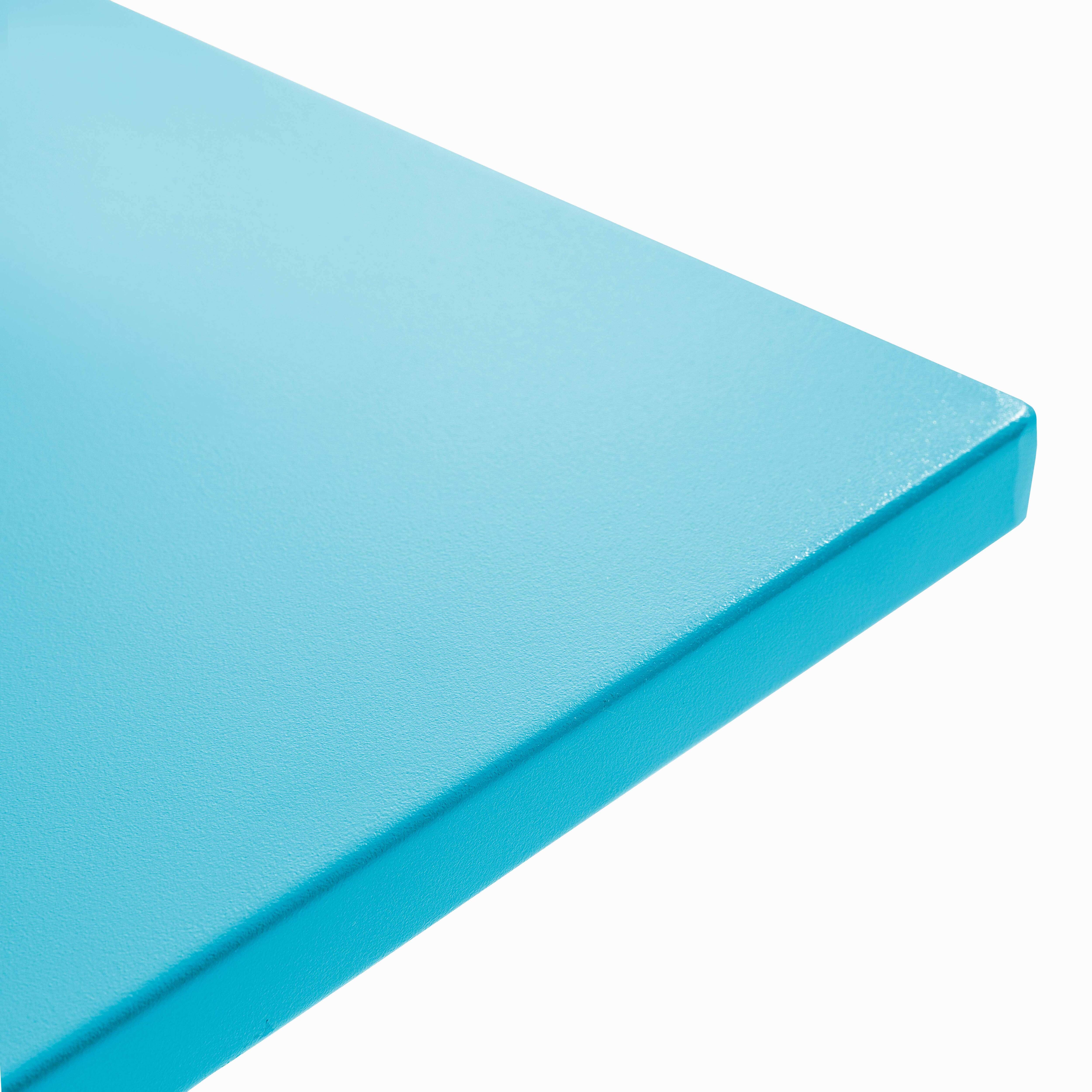 Oviala - Ensemble table de jardin carrée et 2 fauteuils métal turquoise Palavas - Oviala - Imagen 5