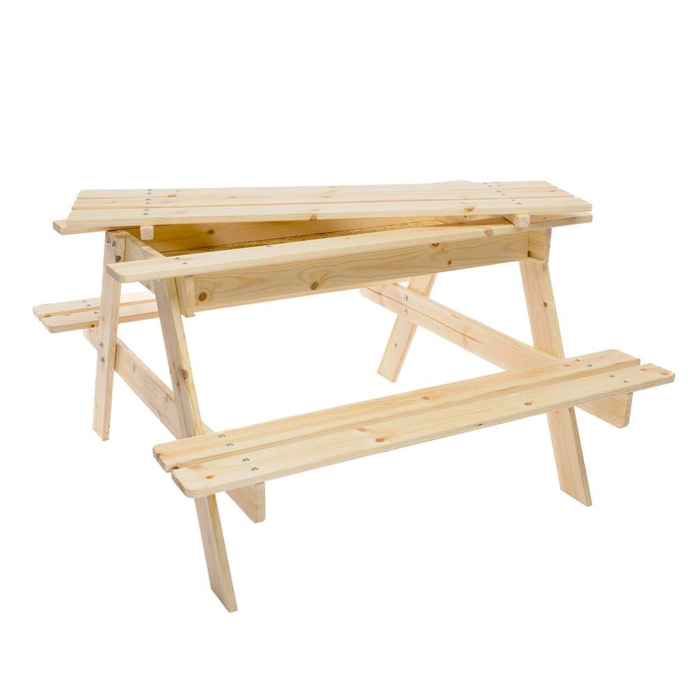 Timbela - Table Enfant pour Le Jardin 90x90xH50 cm et Chaise avec Boite de Rangement - Pour l'extérieur ou à l'intérieur - 15 mm d’épaisseur - Timbela M010-1 - Imagen 4