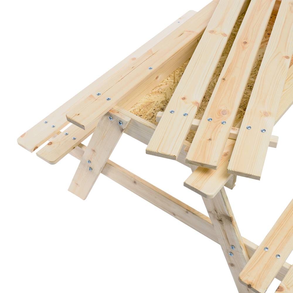 Timbela - Table Enfant pour Le Jardin 90x90xH50 cm et Chaise avec Boite de Rangement - Pour l'extérieur ou à l'intérieur - 15 mm d’épaisseur - Timbela M010-1 - Imagen 5
