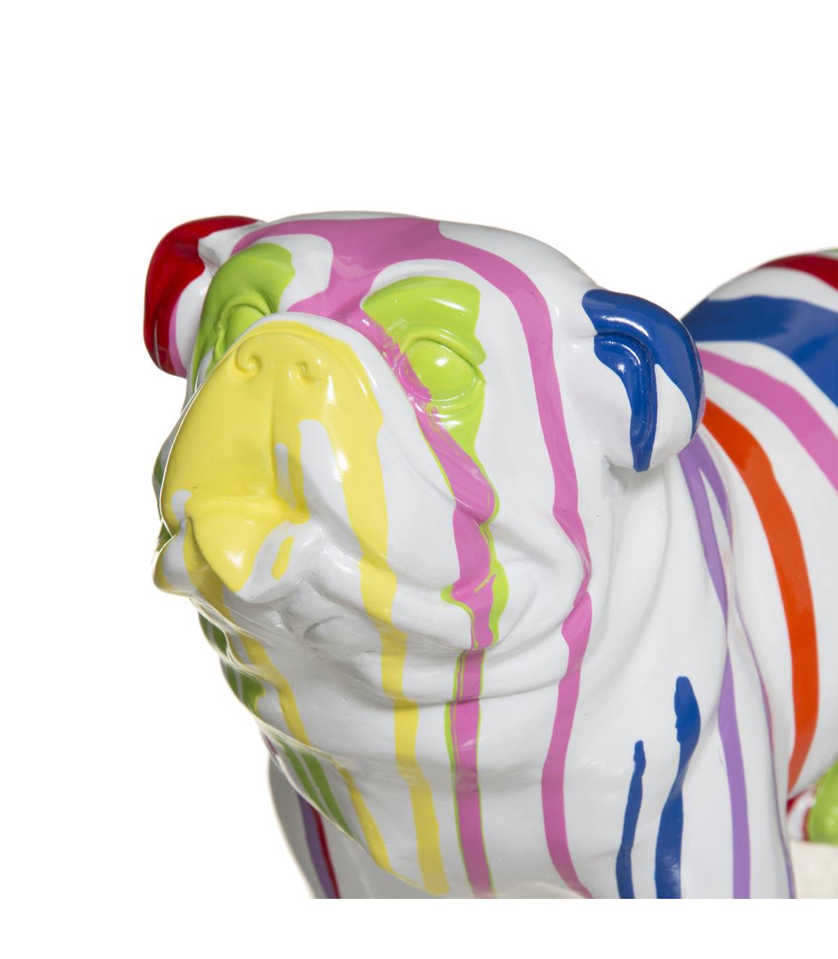 Objet déco Chien en résine Blanche et peint Trash L 25 cm - Imagen 2
