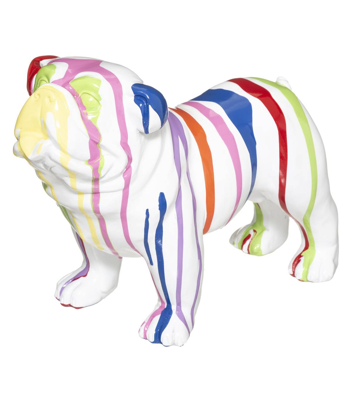 Objet déco Chien en résine Blanche et peint Trash L 25 cm - Imagen 1