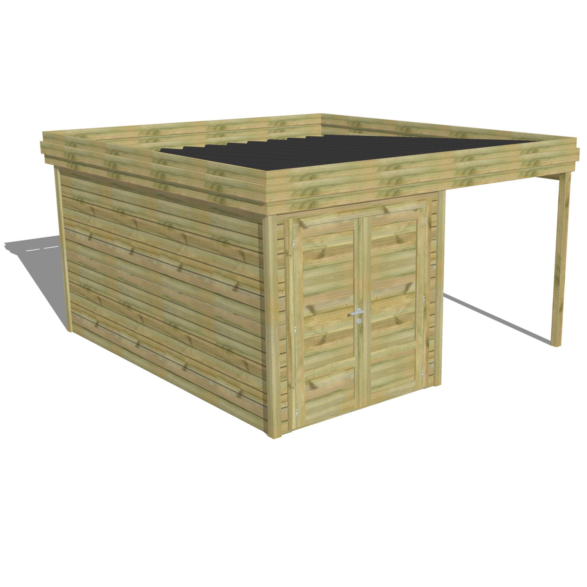 ABRI DE JARDIN bois  autoclave 27mm - 4,14x4,34m / 18m2 - Bac acier - Abri Français - Image 1