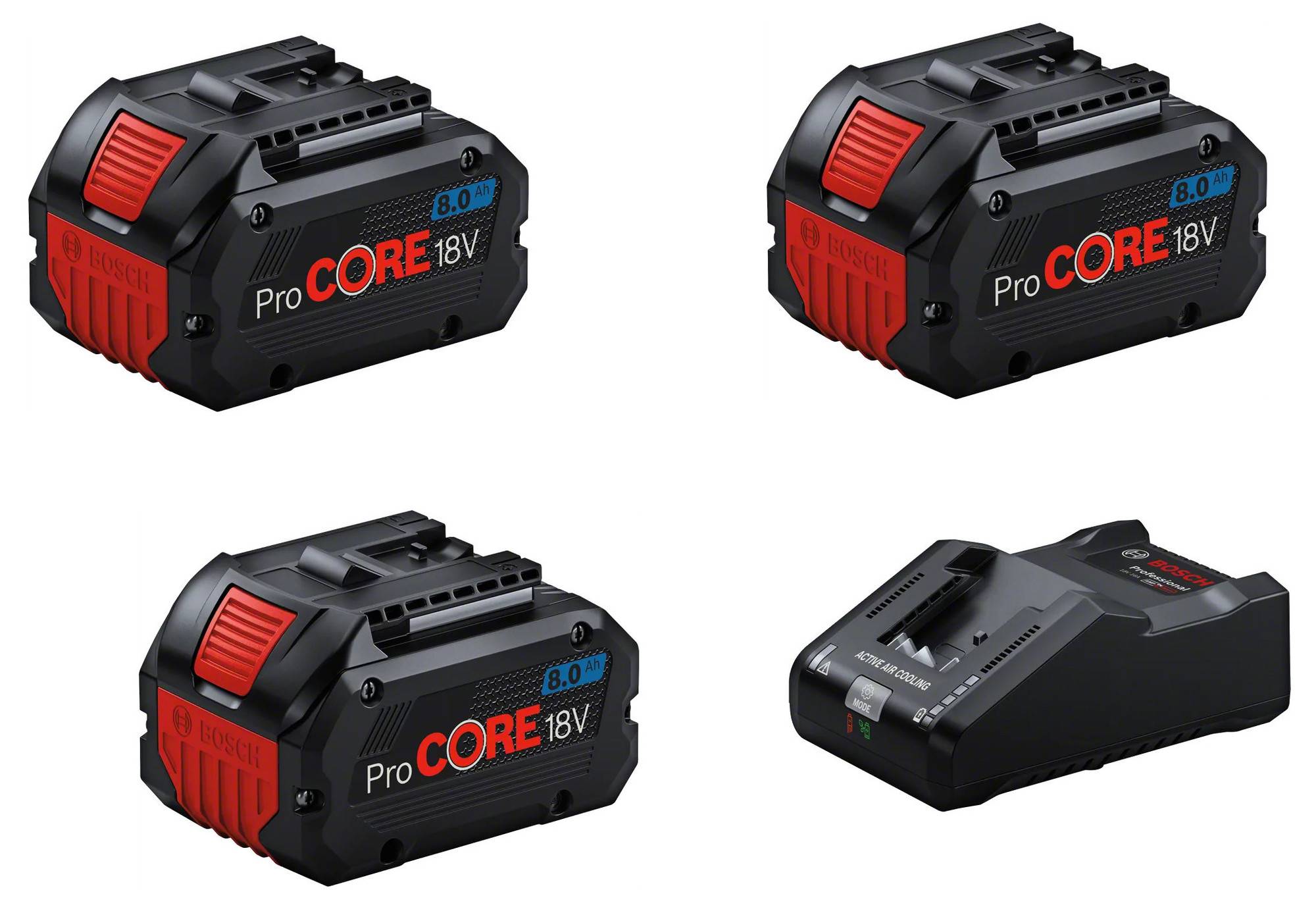 Bosch Professional - Pack de 3 batteries ProCORE 18V 8Ah + chargeur GAL18V-160 - BOSCH - 0615A5004Y - Imagen 1