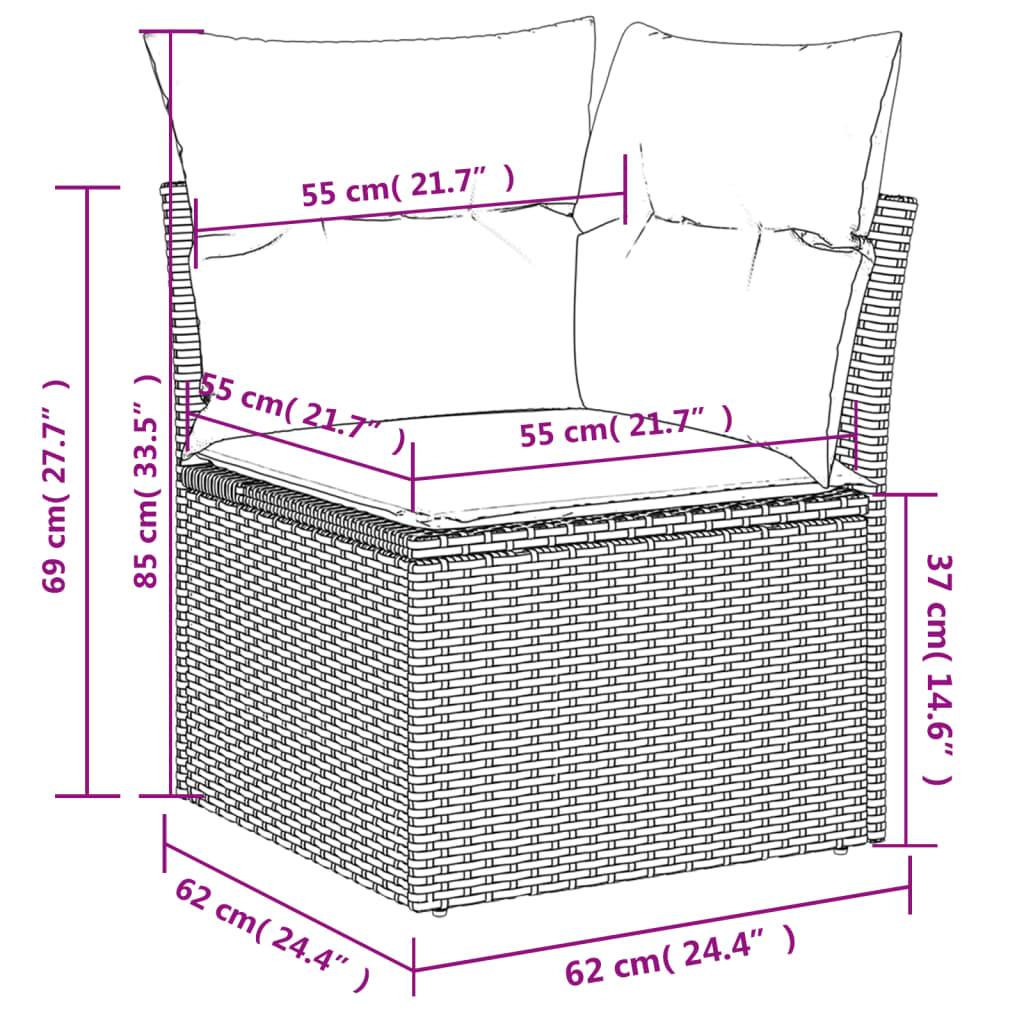 ComfortXL - Salon de Jardin Gris 10 Places en Résine Tressée Modulable avec Table en Bois Acacia pour Terrasse et Balcon – ComfortXL Outdoor Living - Image 3