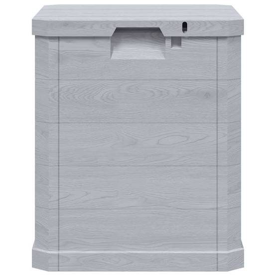 Boîte de Rangement Plastique Aspect Bois Verrouillable pour Balcon 90L Gris Clair 42,5x44x50 cm – ComfortXL Outdoor Living - Image 4