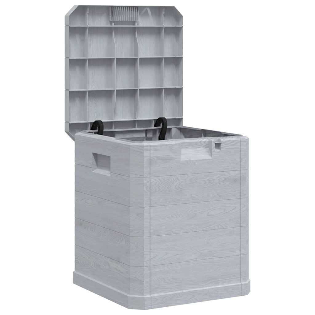 Boîte de Rangement Plastique Aspect Bois Verrouillable pour Balcon 90L Gris Clair 42,5x44x50 cm – ComfortXL Outdoor Living - Image 2