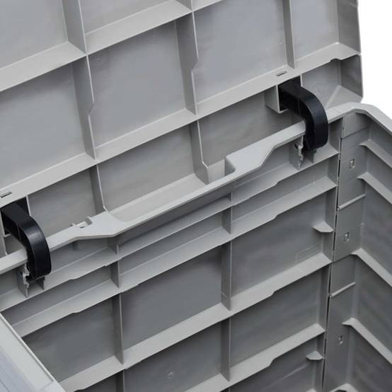 Boîte de Rangement Plastique Aspect Bois Verrouillable pour Balcon 90L Gris Clair 42,5x44x50 cm – ComfortXL Outdoor Living - Image 8