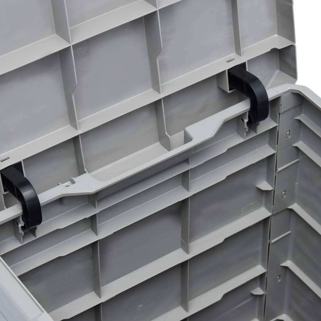 Boîte de Rangement Plastique Aspect Bois Verrouillable pour Balcon 90L Gris Clair 42,5x44x50 cm – ComfortXL Outdoor Living - Image 8