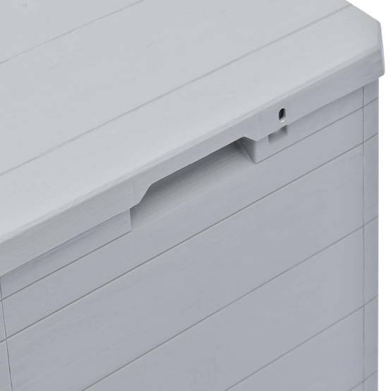 Boîte de Rangement Plastique Aspect Bois Verrouillable pour Balcon 90L Gris Clair 42,5x44x50 cm – ComfortXL Outdoor Living - Image 9