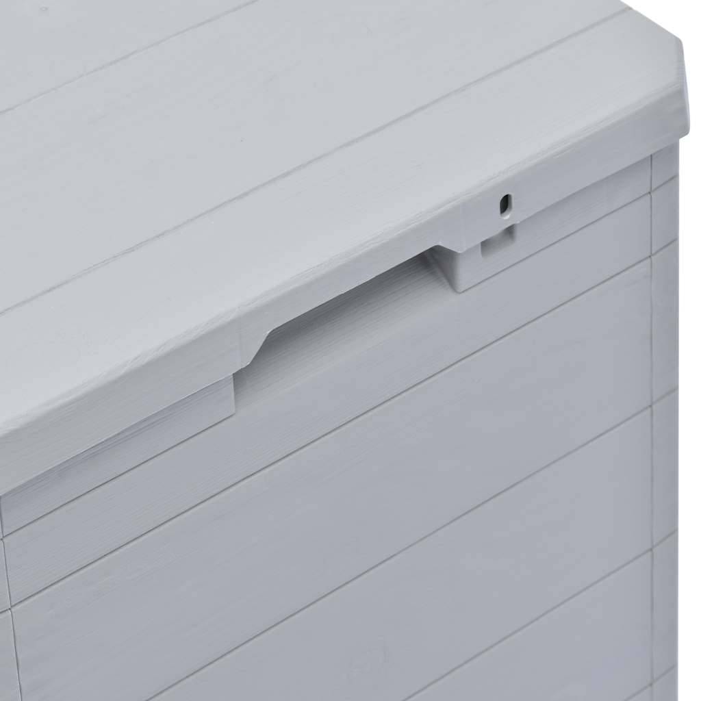 Boîte de Rangement Plastique Aspect Bois Verrouillable pour Balcon 90L Gris Clair 42,5x44x50 cm – ComfortXL Outdoor Living - Image 9