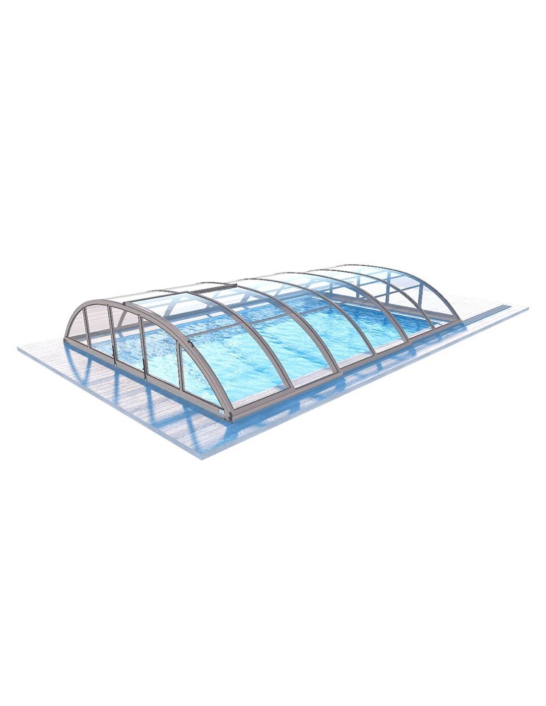 Altanka - Abri de piscine Horizon pour les modèles 4,10x3 m - BAS85, BAS785 - polycarbonate massif 3 mm - Couleur Ral7037 Gris  - ECO224 - Imagen 1