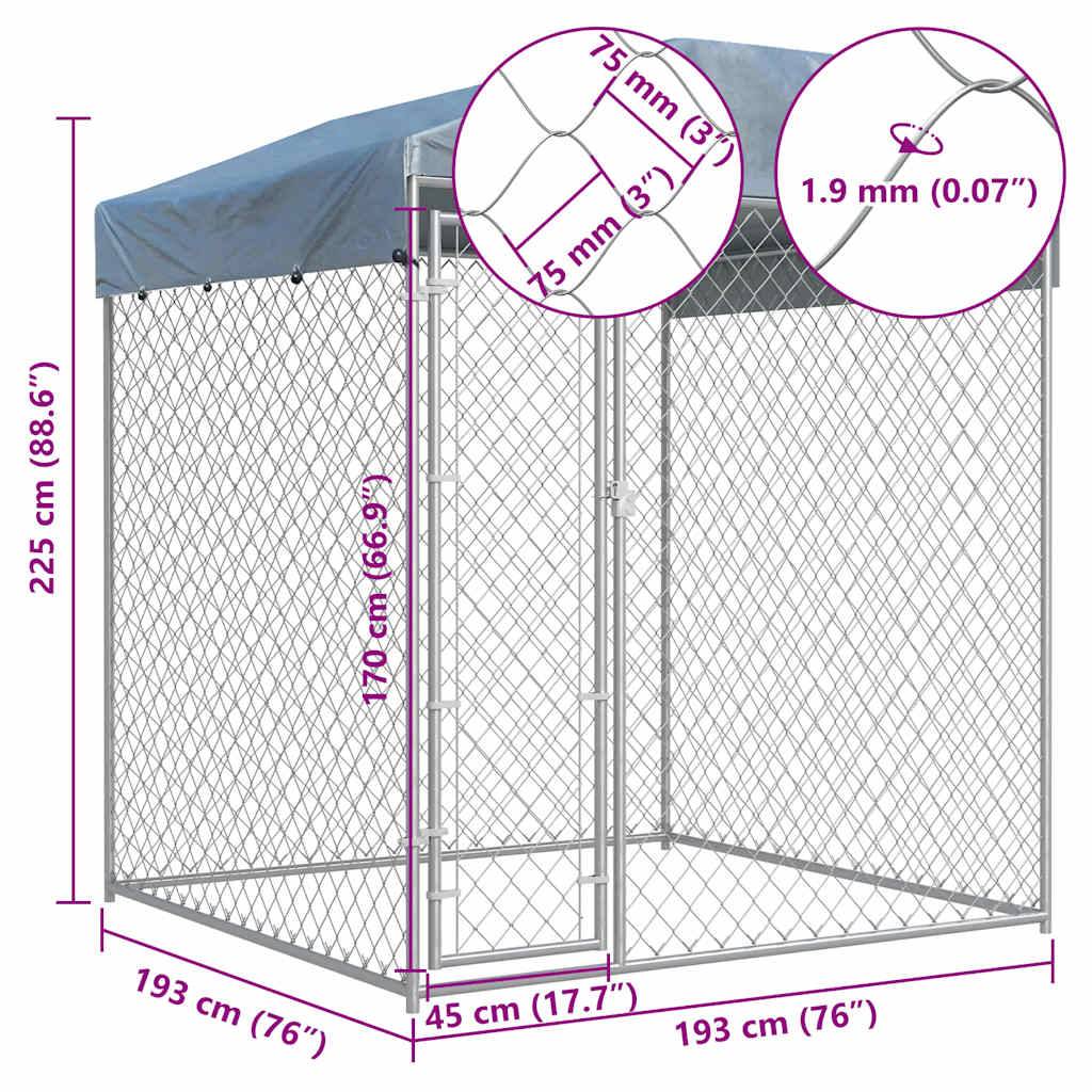 Vidaxl - Chenil d'extérieur avec toit pour chiens 193x193x225 cm vidaXL 145026 - Imagen 3