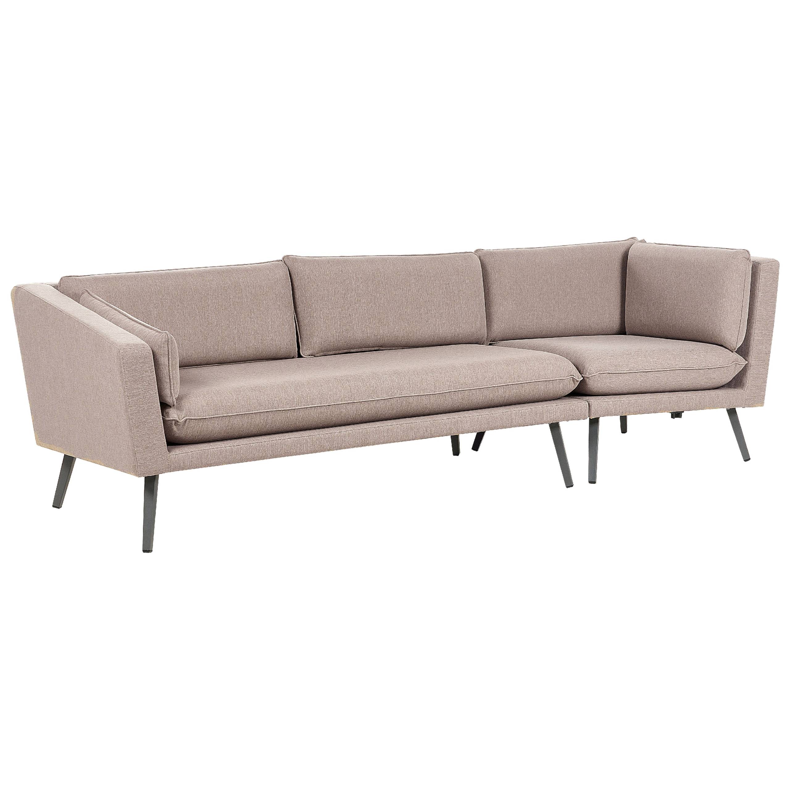 Beliani - Canapé de jardin, 3 Personnes Tissu Beige LORETELLO - Beliani - Imagen 2