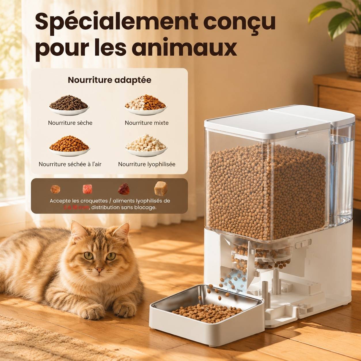 Distributeur Automatique 2 en 1 Nourriture et Eau pour Chat avec App Wifi Grande Capacité - Image 5