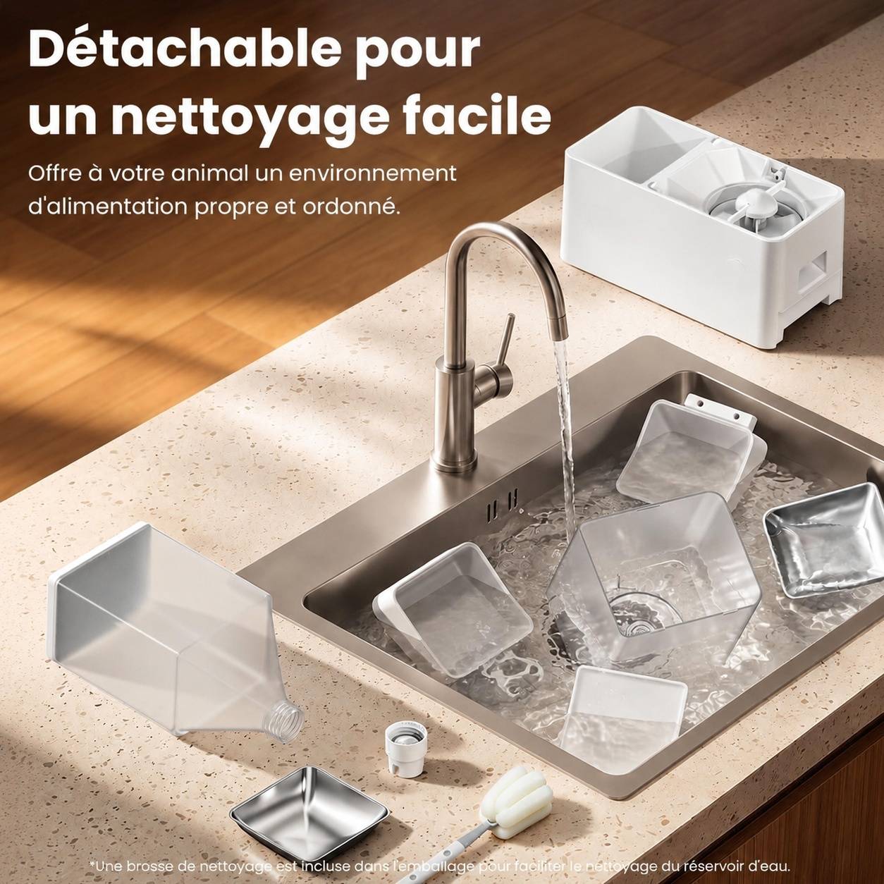 Distributeur Automatique 2 en 1 Nourriture et Eau pour Chat avec App Wifi Grande Capacité - Image 8