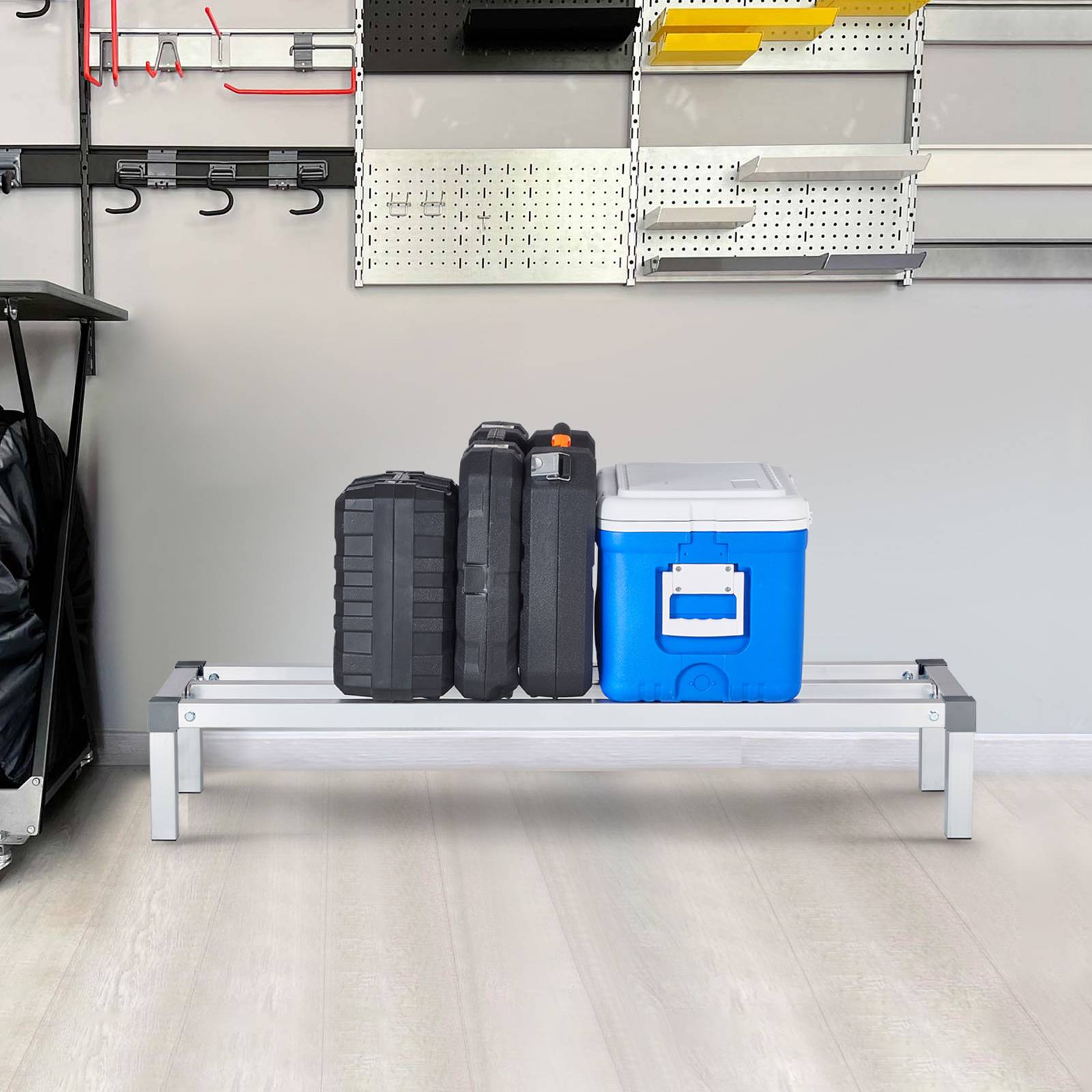VEVOR Rack calage alu 121.9x35.5x20.3cm, charge 454kg, stockage. - Image 8