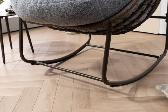 Fauteuil à bascule résine tressée acier jardin terrasse ergonomique 90x106x78cm gris - ComfortXL Outdoor Living - Image 8