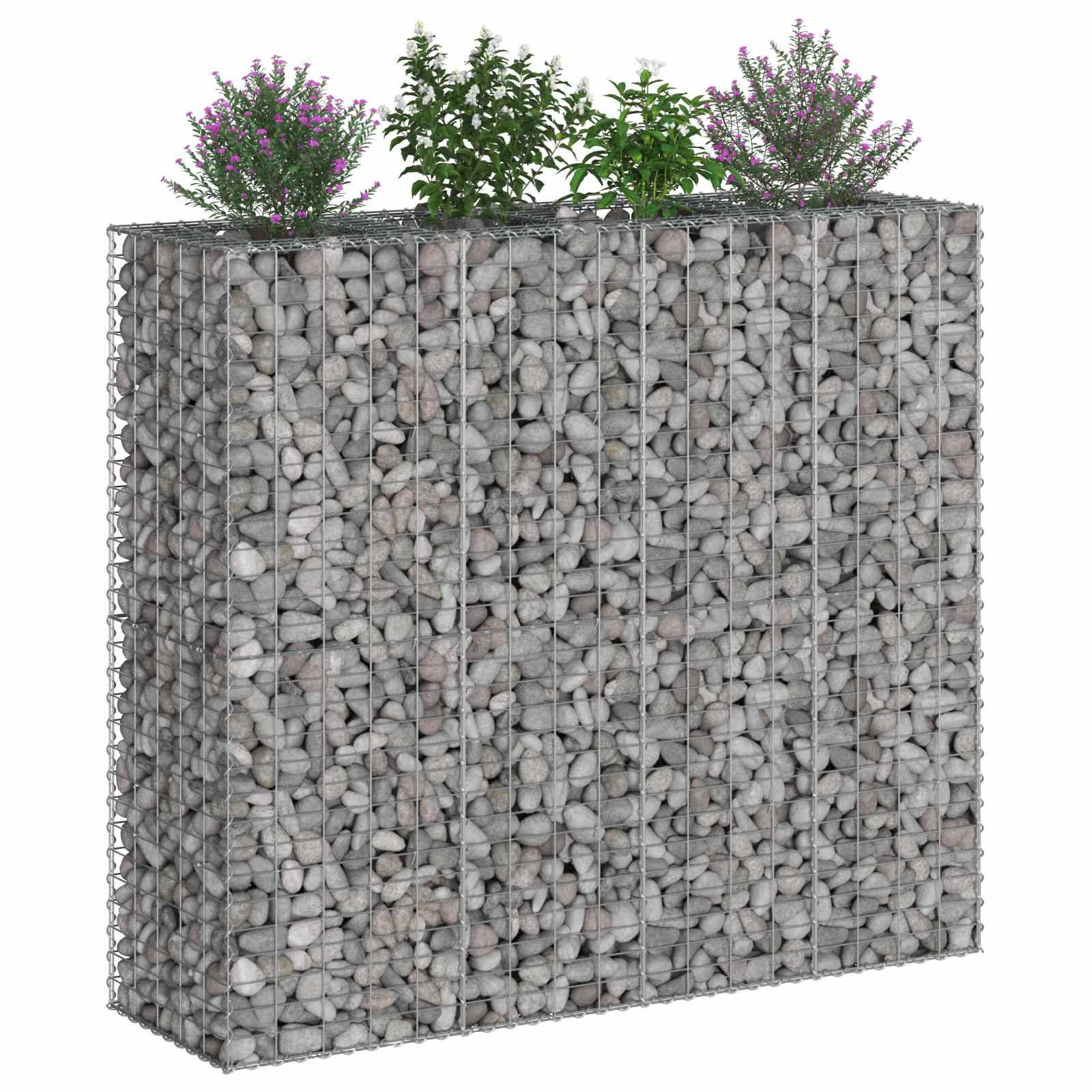 Lit surélevé gabion acier galvanisé argenté 170 x 50 x 150 cm - PANGIVO - Image 3