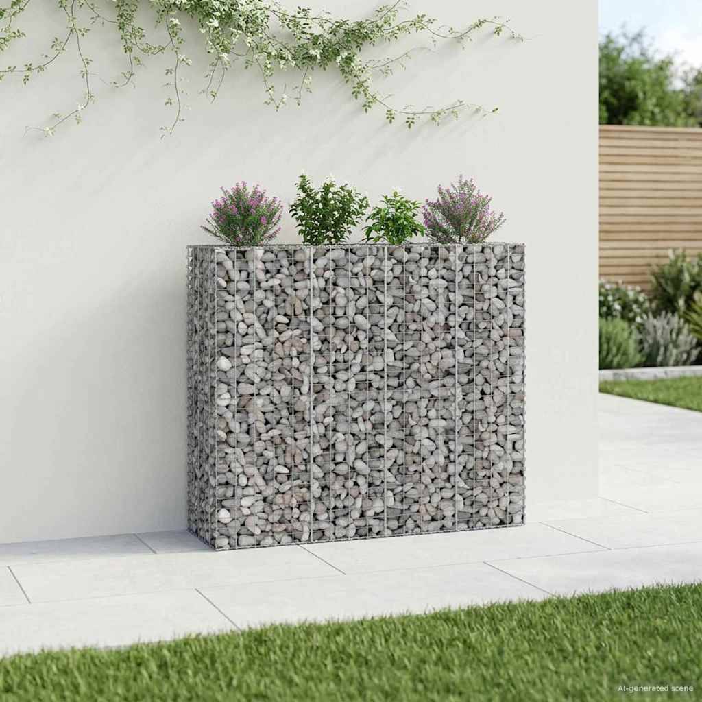 Lit surélevé gabion acier galvanisé argenté 170 x 50 x 150 cm - PANGIVO - Image 1
