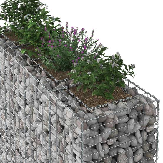Lit surélevé gabion acier galvanisé argenté 170 x 50 x 150 cm - PANGIVO - Image 4