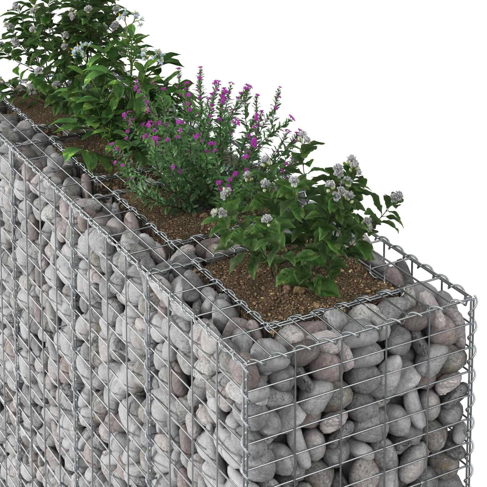 Lit surélevé gabion acier galvanisé argenté 170 x 50 x 150 cm - PANGIVO - Image 4