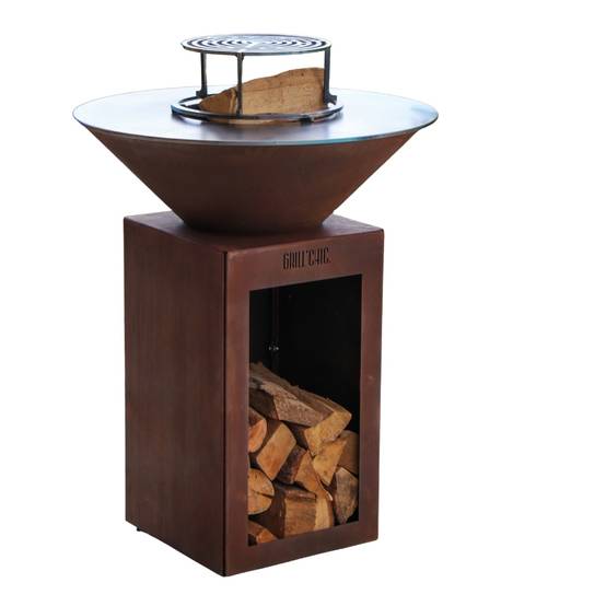 Brasero Cevenol Corten Bois Rond 74 Simple Cuve - GRILL CHIC - Image 1