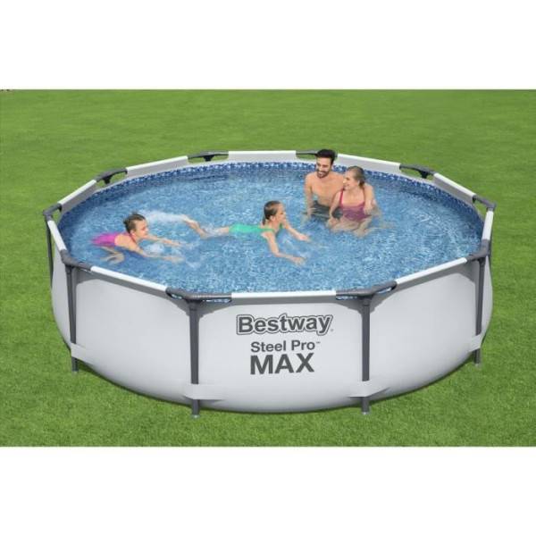 Bestway - Kit Piscine hors sol tubulaire BESTWAY Steel Pro Max™ - 305 x 76 cm - Ronde (Livrée avec un patch de réparation) - Image 4