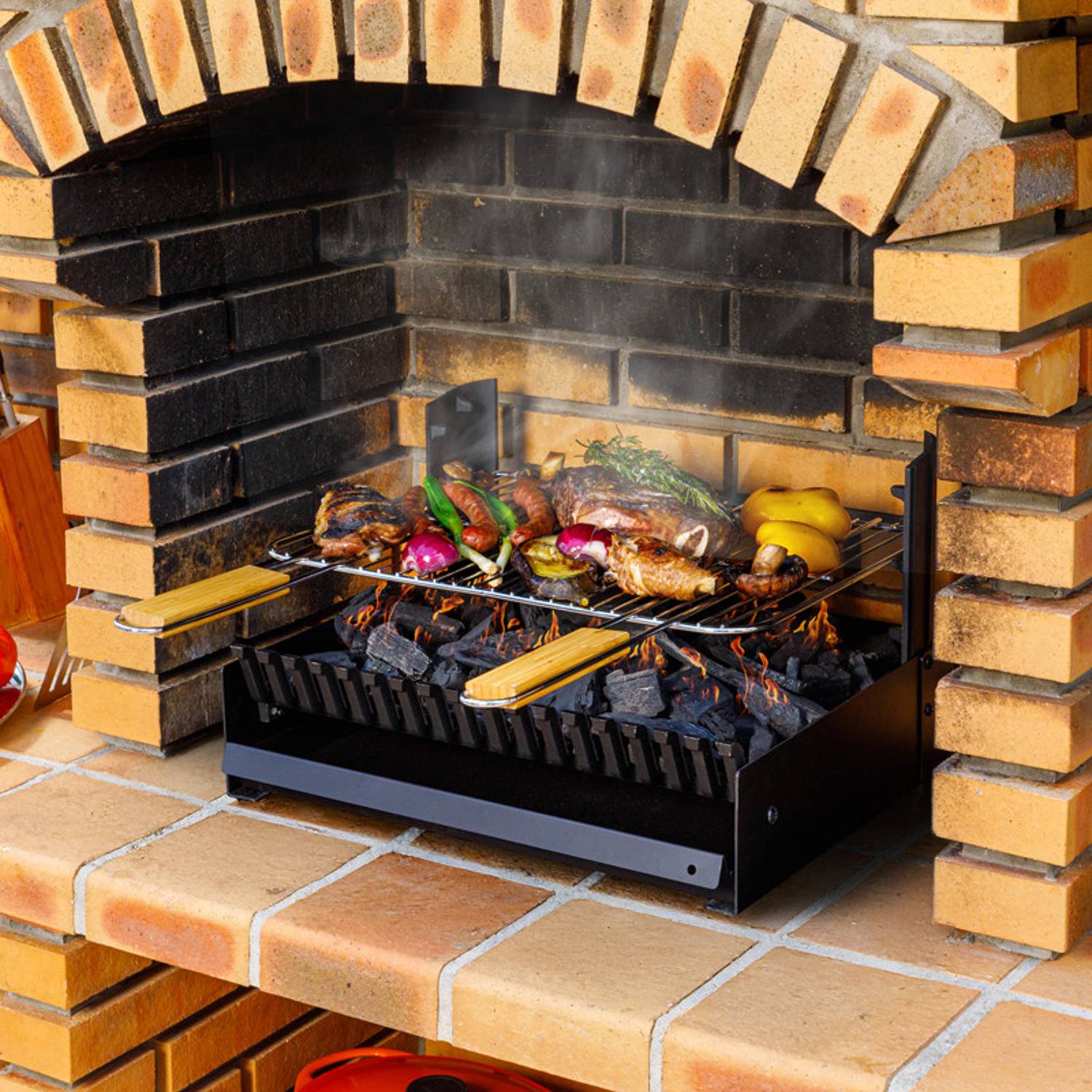 Somagic - Barbecue au charbon de bois réglable en 3 hauteurs GRILLOIR - grilloir à poser - SOMAGIC - Image 10