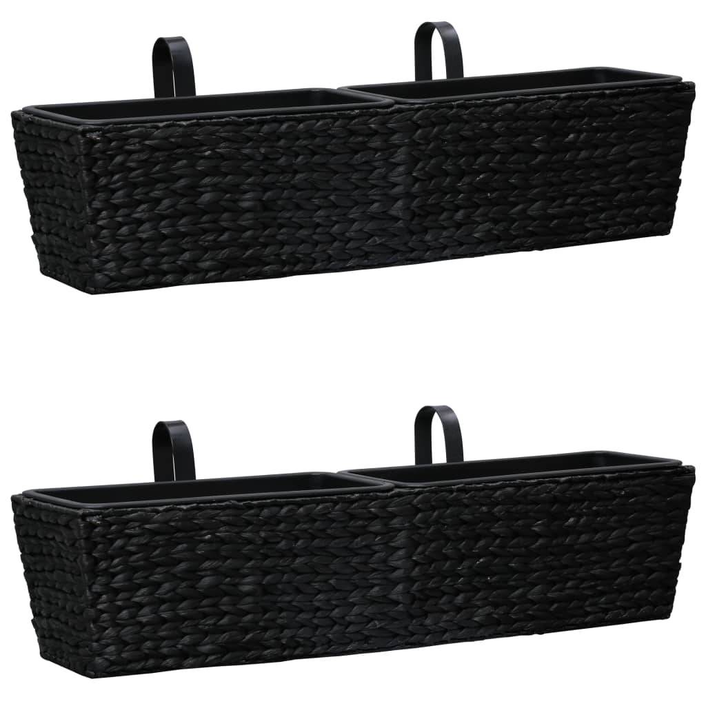 Helloshop26 - Lot de 2 jardinières 80 cm jacinthe d'eau noir - Imagen 1