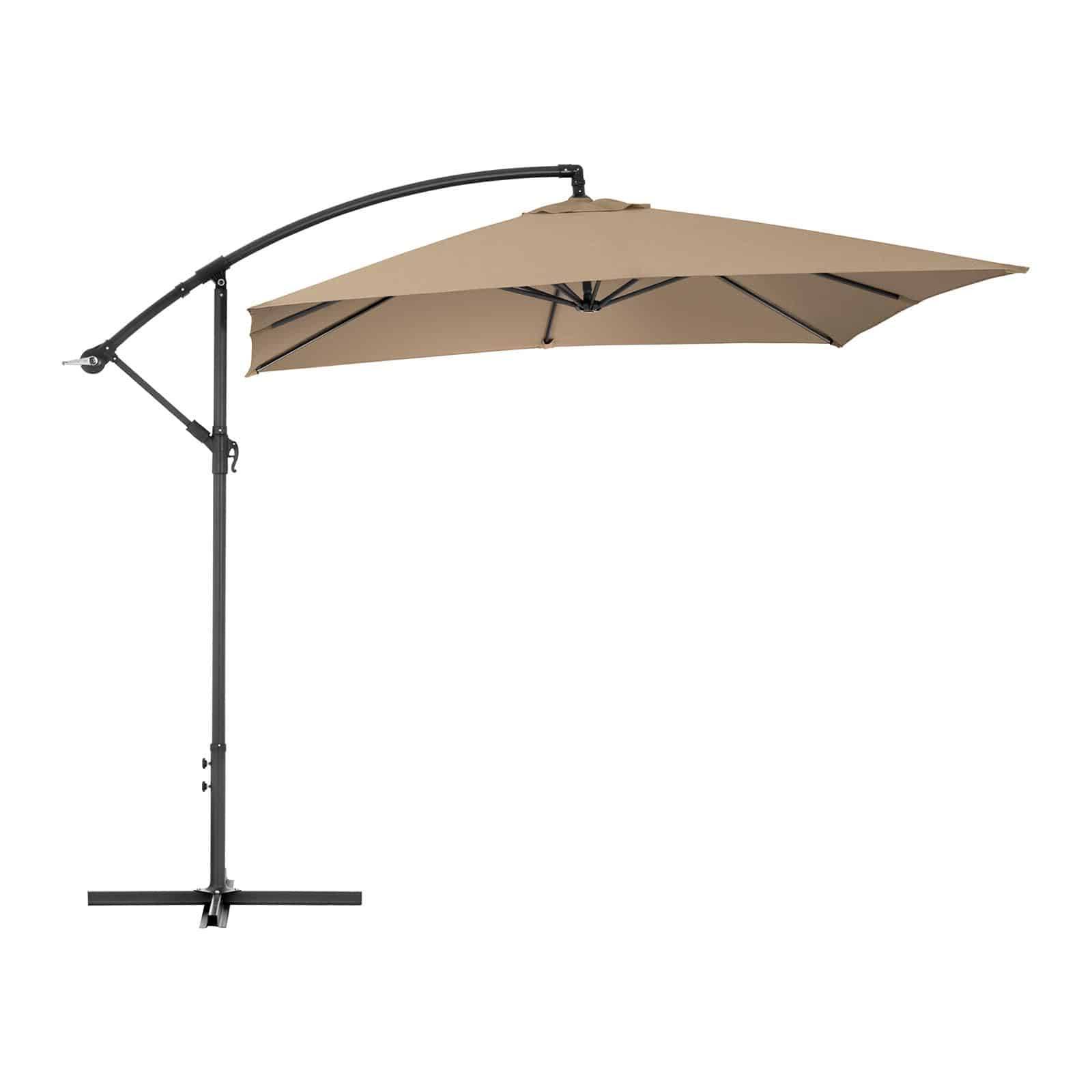Helloshop26 - Parasol déporté - taupe - rectangulaire - 250 x 250 cm - inclinable - Imagen 2